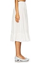 view 3 of 6 Tea Time Poplin Midi Skirt in White