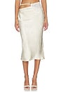 view 1 of 6 JUPE MIDI ADRIFT SATIN in Cream