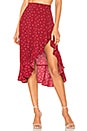 view 1 of 4 La Lana Midi Skirt in Burgundy