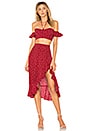view 4 of 4 La Lana Midi Skirt in Burgundy