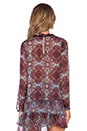 view 3 of 5 Geneva Blouse in Cornflower Blouse in Cornflower Blue Print
