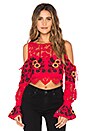 view 1 of 4 Cecelia Crop Top in Hot Red