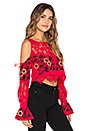 view 2 of 4 Cecelia Crop Top in Hot Red