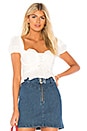 view 1 of 4 Charlotte Eyelet Lace Up Blouse in White Heart