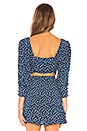 view 3 of 4 X REVOLVE Buttoned Crop Top in Blue Polka Dot