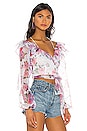 view 2 of 4 X REVOLVE Ruffle Wrap Top in Pink & Blue Floral