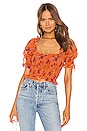 view 1 of 4 Peony Smocked Top in Tangerine