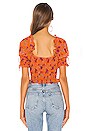 view 3 of 4 Peony Smocked Top in Tangerine