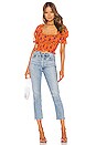 view 4 of 4 Peony Smocked Top in Tangerine