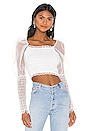 view 1 of 4 X REVOLVE Volume Sleeve Smocked Blouse in White