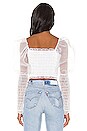 view 3 of 4 X REVOLVE Volume Sleeve Smocked Blouse in White