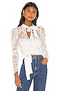 view 1 of 4 Farrah Button Up Blouse in White Lace
