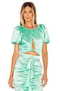 view 1 of 4 X REVOLVE Puff Sleeve Crop Top in Green