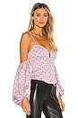 view 3 of 6 X REVOLVE Celeste Moire Top in Blush Polka Dot