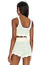 view 3 of 4 Lizzy Stripe Crochet Tank in Mint