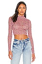 view 1 of 4 Nadia Sheer Turtleneck Crop Top in Pink