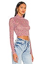 view 2 of 4 Nadia Sheer Turtleneck Crop Top in Pink