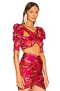 view 2 of 4 Alia Cross Front Crop Top in Red