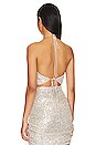 view 3 of 5 Candice Cross Front Crop Top in Silver