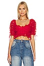 view 1 of 4 Hannah Crop Top in Red