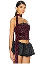 view 3 of 5 Berry Bud Velvet Bustier Top in Red