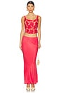 view 4 of 5 Embroidered Roses Bustier Top in Red