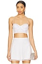 view 1 of 5 Glitter Grid Bustier Top in White