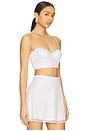 view 2 of 5 Glitter Grid Bustier Top in White
