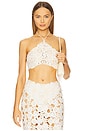 view 1 of 4 Floral Crochet Coverup Top in White