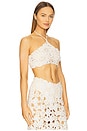 view 2 of 4 Floral Crochet Coverup Top in White