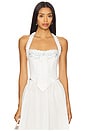 view 1 of 4 Tea Time Poplin Bustier Top in White