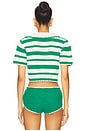 view 3 of 4 Crochet Rugby Polo Top in Green