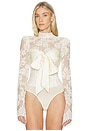 view 2 of 5 Corded Lace Silk Jacquard Bodysuit in Cream