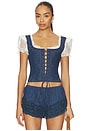 view 1 of 4 Yasmin Lace Up Top in Blue