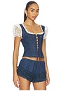 view 2 of 4 Yasmin Lace Up Top in Blue