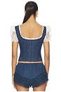 view 3 of 4 Yasmin Lace Up Top in Blue