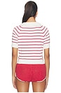 view 3 of 4 Betsy Striped Polo Tee in Cream Red