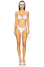 view 4 of 4 Floral Stems Bikini Bottom in White