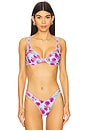 view 1 of 4 TOP DE BIKINI CON AROS Y VOLANTES FLORAL STEMS in Blue