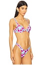 view 2 of 4 TOP DE BIKINI CON AROS Y VOLANTES FLORAL STEMS in Blue