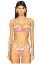 view 1 of 4 Gingham Bandeau Bikini Top in Red