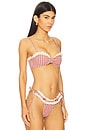 view 2 of 4 Gingham Bandeau Bikini Top in Red