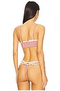 view 3 of 4 Gingham Bandeau Bikini Top in Red