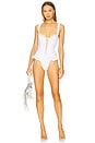 view 1 of 3 Daisy Eyelet Lace Up One Piece Swimsuit in White