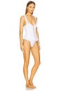 view 2 of 3 Daisy Eyelet Lace Up One Piece Swimsuit in White