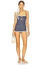 view 1 of 3 Denim Dot One Piece Swimsuit in Blue