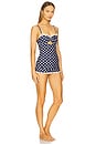 view 2 of 3 Denim Dot One Piece Swimsuit in Blue