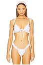 view 1 of 4 TOP BIKINI TRIANGULAR DAISY EYELET in White
