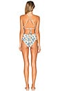 view 3 of 3 Tulipe Criss Cross One Piece Swimsuit in Tan & Multi