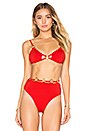 view 1 of 4 PARTE SUPERIOR DE BIKINI DE TRIÁNGULO CON ARO MALLORCA in Ferrari Red
